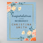 Modern Elegant Bloemen Waterverf Pensioen Partij Poster (Voorkant)