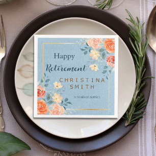 Modern Elegant Bloemen Waterverf Pensioen Partij Servet