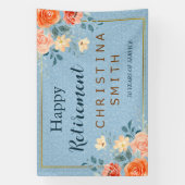 Modern Elegant Bloemen Waterverf Pensioen Partij Spandoek (Verticaal)