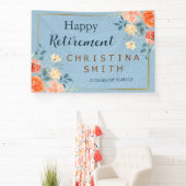 Modern Elegant Bloemen Waterverf Pensioen Partij Spandoek (Insitu)