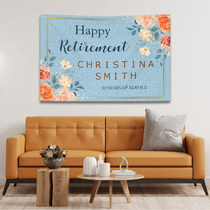 Modern Elegant Bloemen Waterverf Pensioen Partij Spandoek
