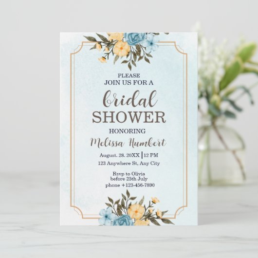 Modern Elegant Bloemen Waterverf Vrijgezellenfeest Kaart (Staand voorkant)