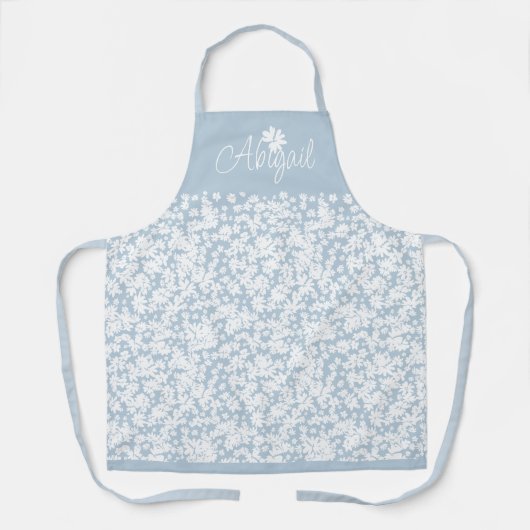 Modern Elegant Bloemen Wit Daisy Custom Schort (Voorkant)