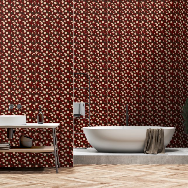 Modern Elegant Bloemenpatroon Behang (Badkamer)