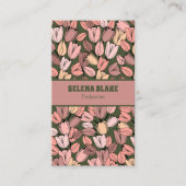 Modern elegant bloemenpatroon | Verticaal ontwerp  Visitekaartje (Voorkant)