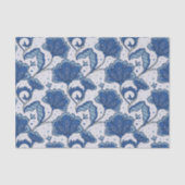 Modern Elegant blue batik patroon Tissuepapier (Voorkant)
