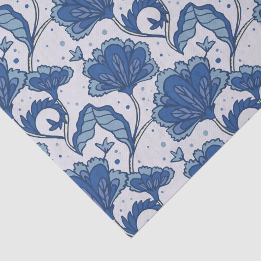 Modern Elegant blue batik patroon Tissuepapier (Detail)