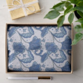 Modern Elegant blue batik patroon Tissuepapier (Geschenk)