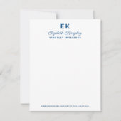 Modern Elegant Blue Custom Name and Business Notitiekaartje (Voorkant)