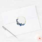 Modern Elegant blue en Gold Ronde Sticker (Envelop)