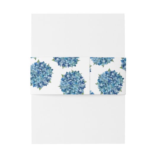 Modern Elegant Blue Hydrangeas Wedding Monogram Uitnodigingen Wikkel (Achterkant Voorbeeld)