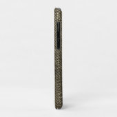Modern Elegant Blue Jeans Gold Metal monogram Naam Case-Mate iPhone Case (Achterkant/links)