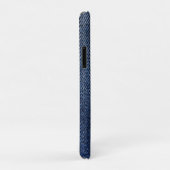 Modern Elegant Blue Jeans Gold Metal monogram Naam Case-Mate iPhone Case (Achterkant/rechts)