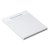 Modern Elegant Blue Lined Personalized Notitieblok (Schuin)
