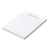 Modern Elegant Blue Lined Personalized Notitieblok (Linkerzijde)