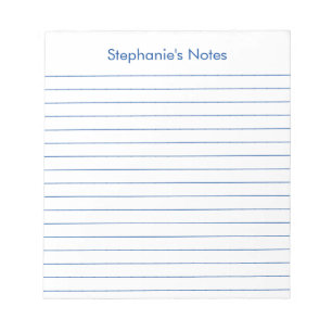 Modern Elegant Blue Lined Personalized Notitieblok