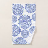 Modern Elegant Blue Mandala Bad Handdoek (Handdoek)