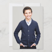 Modern Elegant Blue Marble Bar Mitzvah Foto Kaart (Achterkant)