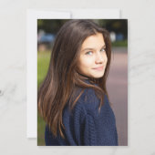 Modern Elegant Blue Marble Bat Mitzvah Foto Kaart (Achterkant)