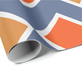 Modern Elegant Blue Oranje Brown Pattern Cadeaupapier (Rol Hoek)