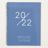 Modern Elegant Blue Personalized 2022 Planner (Voorkant)
