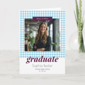 Modern Elegant Blue Photo Afstuderen aangekondigd (Voorkant)