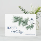 Modern Elegant Blue Prettige feestdagen Business Feestdagenkaart (Staand voorkant)