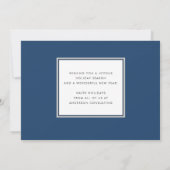 Modern Elegant Blue Prettige feestdagen Business Feestdagenkaart (Achterkant)