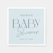 Modern Elegant Blue Script-Baby shower Servet (Voorkant)
