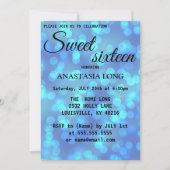 Modern, elegant Blue Sparkly Save The Date (Voorkant)