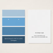 Modern Elegant Blue Stripes Palette Earring Card Visitekaartje (Voorkant /achterkant)
