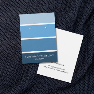 Modern Elegant Blue Stripes Palette Earring Card Visitekaartje