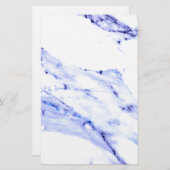 Modern Elegant Blue, White Marble granite patroon Briefpapier (Voorkant / Achterkant)