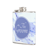 Modern Elegant Blue, White Marble granite patroon Heupfles (Links)