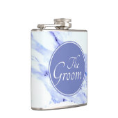 Modern Elegant Blue, White Marble granite patroon Heupfles (Rechts)