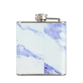 Modern Elegant Blue, White Marble granite patroon Heupfles (Achterkant)