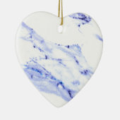 Modern Elegant Blue, White Marble granite patroon Keramisch Ornament (Rechts)