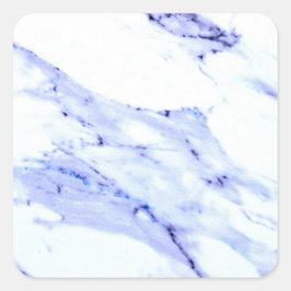 Modern Elegant Blue, White Marble granite patroon Vierkante Sticker