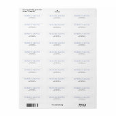 Modern Elegant Blue White Minimalist Plain Etiket (Full Sheet)