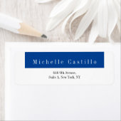Modern Elegant Blue White Minimalist Plain Etiket (Insitu)