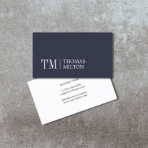 Modern Elegant Blue White Monogram Consultant