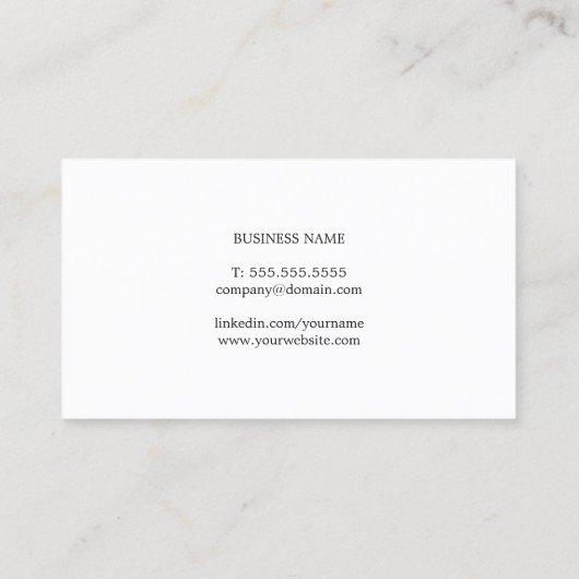 Modern Elegant Blue White Monogram Consultant Visitekaartje (Achterkant)