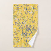 Modern Elegant Blue Wildbloemen Mustard Yellow Bad Handdoek (Handdoek)