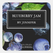 Modern Elegant Blueberry Jam Label (Voorkant)