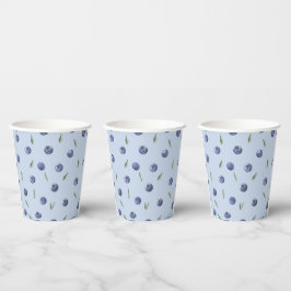 Modern Elegant Blueberry Waterverf baby shower Papieren Bekers