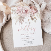 Modern Elegant Blush Floral Wedding Kaart
