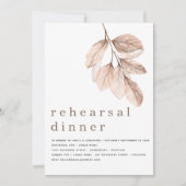 Modern Elegant Blush Leaf repetitie diner Kaart (Voorkant)