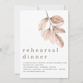 Modern Elegant Blush Leaf repetitie diner Kaart