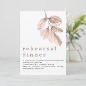 Modern Elegant Blush Leaf repetitie diner Kaart (Staand voorkant)