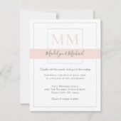 Modern Elegant Blush Monogram Weddenschap (Voorkant)
